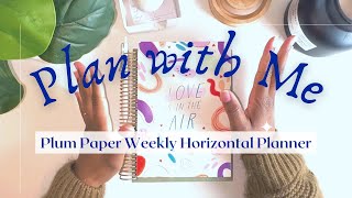 Plan with Me  Plum Paper Sticker Subscription Unboxing  Plum Paper Horizontal Weekly Planner [upl. by Finella]