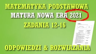 Matura próbna z matematyki  Nowa Era 2021  Poziom Podstawowy  zadania 1216 [upl. by Otrebcire]