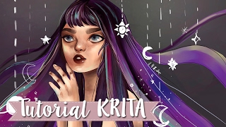 Tutorial software gratuito KRITA  galaxy girl  Vnika [upl. by Woodford]