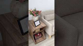 A farmhousestyle wooden end table paired with a boucle accent chair makes a fabulous combination [upl. by Turnbull899]