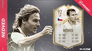 PAVEL NEDVED 92  Lohnt sich die Icon Moments SBC  FIFA 21 Player Review [upl. by Svensen]