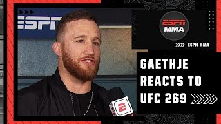 Justin Gaethje reacts to Charles Oliveira’s win vs Dustin Poirier at UFC 269  ESPN MMA [upl. by Vincent]