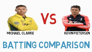 Michael Clarke VS Kevin Pietersen Batting Comparison 2020 ODI Test and T20 [upl. by Zusman]