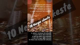 Top 10 Norges rikeste 2024 norsk shortsnorway norge [upl. by Nedah]