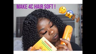 WASHING NATURAL 4C HAIR WITH AFRICAN BLACK SOAP [upl. by Yremogtnom]