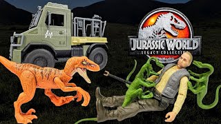 Mattel Jurassic World Legacy Collection Isla Sorna Expedition pack wDieter Stark Review [upl. by Doughman]