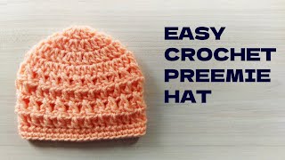 Quick amp Easy Crochet Preemie Hat Tutorial  Beginner Friendly [upl. by Hyacinthie124]