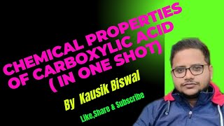 CARBOXYLIC ACIDChemical properties in one shotNEETJEE12th CBSECHSE [upl. by Pliske]