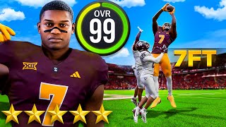 The Power of a 99 OVR 7 FOOT 5 Star Wide Receiver on Heisman Difficulty [upl. by Eitten]