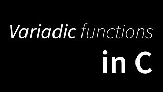 How to write C functions with variable argument lists [upl. by Solange]