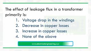 The effect of leakage flux in a transformer primarily is [upl. by Gault]