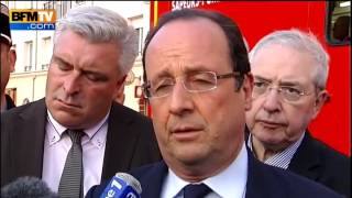 Accident de train à BrétignysurOrge Hollande dit sa quotsolidarité aux famillesquot  1207 [upl. by Tihom]