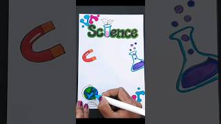 Front page design of Science project  Border design for science project  cover page design shorts [upl. by Jecon]