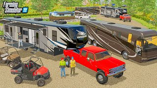 GOING CAMPING WITH NEW 250000 MOTORHOME  FS22 [upl. by Mundford]