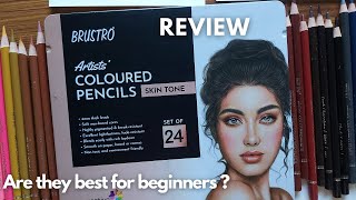 Review Of Brustro Skin Tone Set Colored pencils Best Pencils for Beginners [upl. by Ahseekat312]