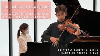 Krittapat Sanitrum  JC BACHCasadesus  Viola Concerto in C Minor III Allegro molto energio [upl. by Halbeib]