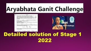 Aryabhata Ganit Challenge  Detailed Solution of Stage 1 Paper 2022 AGC  Solution of 2022 Pqper [upl. by Nygem]