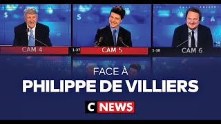 Face à Philippe de Villiers  26 janvier 2024 CNews [upl. by Derzon]