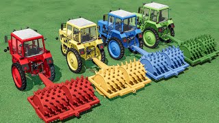 Tractor OF Colors  HUGE ROLLER with Just 3 Wheels Tractors  Farming Simulator 22 [upl. by Viehmann]