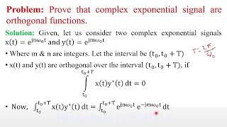 SampS Prove that Complex Exponential Signals are orthogonal functions [upl. by Bechler639]