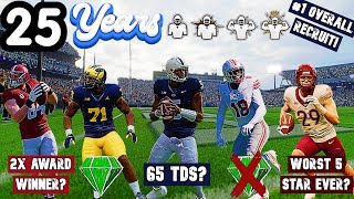 I Followed the Careers of EVERY 1 Overall Recruit for 25 Years in College Football 25 Dynasty Mode [upl. by Sitsuj]