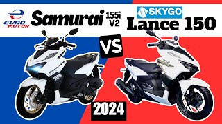 Euro Motor Samurai 155i V2 vs Skygo Lance 150  Side by Side Comparison  Specs amp Price  2024 [upl. by Murielle189]