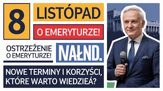 ALERT EMERYTALNY 8 LISTOPADA Nowe Zmiany Daty Wypłat i Świadczenia – Co Powinni Wiedzieć Emeryci [upl. by Russi732]