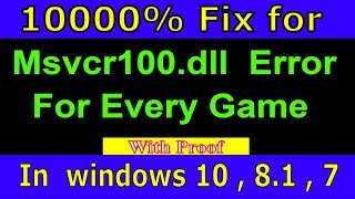 How Fix MSVCR100dll Missing Error Windows 10817 Modified Rules [upl. by Hsirrap]