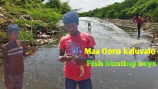 Best net fishing video  traditional catching fish in The River lo boys [upl. by Ameg]