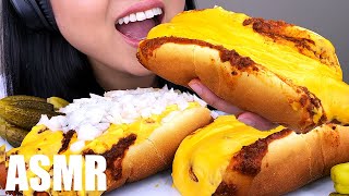 ASMR GIANT CHEESY SPICY CHILI HOT DOG from 7ELEVEN  ASMR Phan [upl. by Ennasus237]