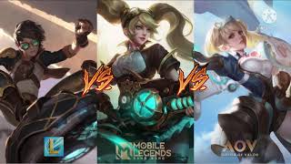 LOL WR VS MLBB VS AOV SPLASH ART HERO COMPRE BATTLE [upl. by Aivartal]