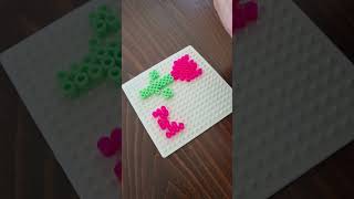 Easy perler beads flowers design 🌈🌺 PerlerBeads FlowerDesign DIYCrafts creativeideas [upl. by Salinas]