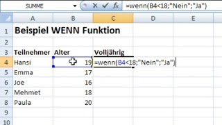 Excel WennFunktion einfach erklärt [upl. by Wittenburg]