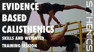 Evidence based calisthenics skills and weighted training session [upl. by Nobell]