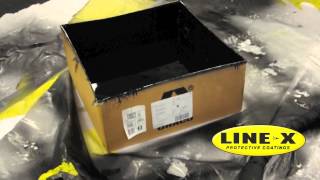 LINEX Lets You Walk on Water  Waterproof a Cardboard Box with LINEX Polyurea [upl. by Ynatirb]