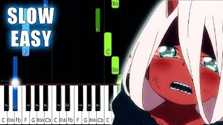 Hitori  Darling in the Franxx ED 4  SLOW EASY Piano Tutorial [upl. by Mattah482]