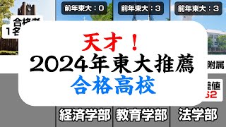 【天才】2024年・東京大学への推薦合格高校一覧 [upl. by Debbra288]