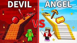 JJs ANGEL Bridge vs Mikeys DEVIL Bridge Survive Battle in Minecraft  Maizen [upl. by Oettam966]