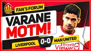 VARANE AND SHAW UNREAL Liverpool 00 Man United  LIVE Fan Forum [upl. by Tnarud]