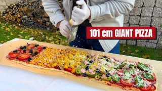 101 cm Pizza Challenge  Making 5 Delicious Pizzas  Cooking Show in Nature  So Tasty [upl. by Giselbert]