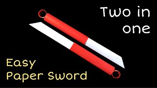 How to make a Double Paper Sword Two in One  Origami Sword  Paper Sword  Origami Katana [upl. by Zerelda363]