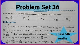 Problem Set 36 Class 5th Maths Chapter 9 Decimal fractions problem set 36 std 5th maths [upl. by Annairdua]