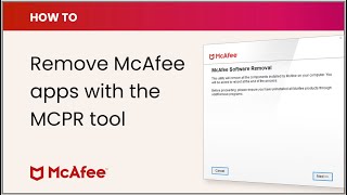 How to remove McAfee software with the MCPR tool [upl. by Clementine]