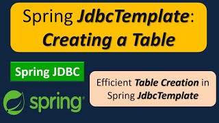 Spring JdbcTemplate Creating a Table  Spring JDBC Tutorial [upl. by Ahiel]