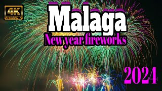 Live malaga spain fireworks new year 2024 🎇🎆 [upl. by Atilem]