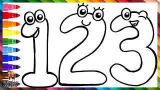 Dibuja Y Colorea Los Números 1 2 Y 3 🔢 Aprende Los Números 🌈 Dibujos Para Niños [upl. by Stretch]