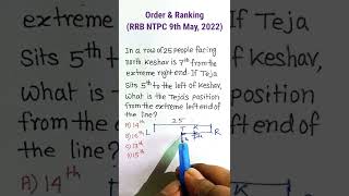 Order And Ranking Reasoning Tricks Sitting Arrangement Reasoning Tricks shorts [upl. by Orin]