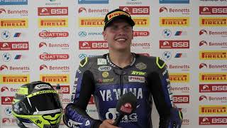 2024 Bennetts British Superbike Round 3 reactions after Race 1 from Donington Park [upl. by Aihseya823]