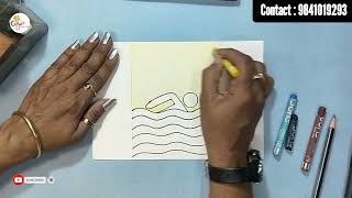 How to draw a Swimmer  How to draw a Boy Swimming  Drawing [upl. by Fabron416]