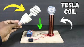 How to Make a Tesla Coil at Home  DIY Wireless Power Transfer School Science Project Idea [upl. by Nove349]